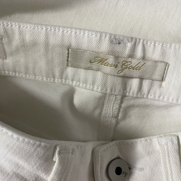 Mavi Niki Jeans Womens 25 Ivory White High Rise Straight Crop Raw Hem New - Picture 13 of 15